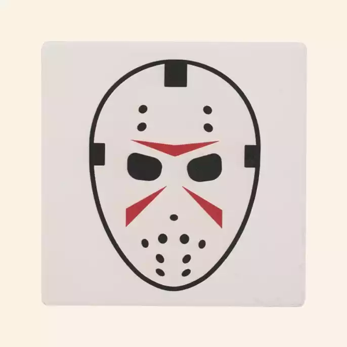 Coaster with Jason mask design