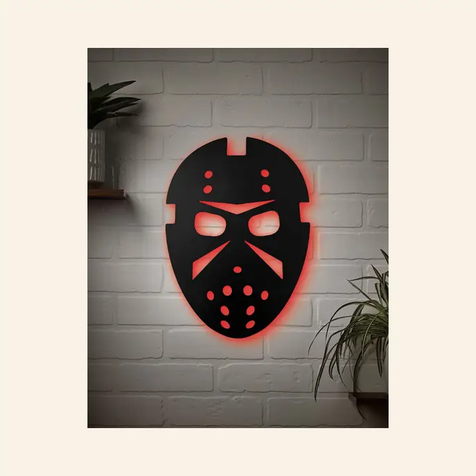 Jason Mask LED Light-Up Sign